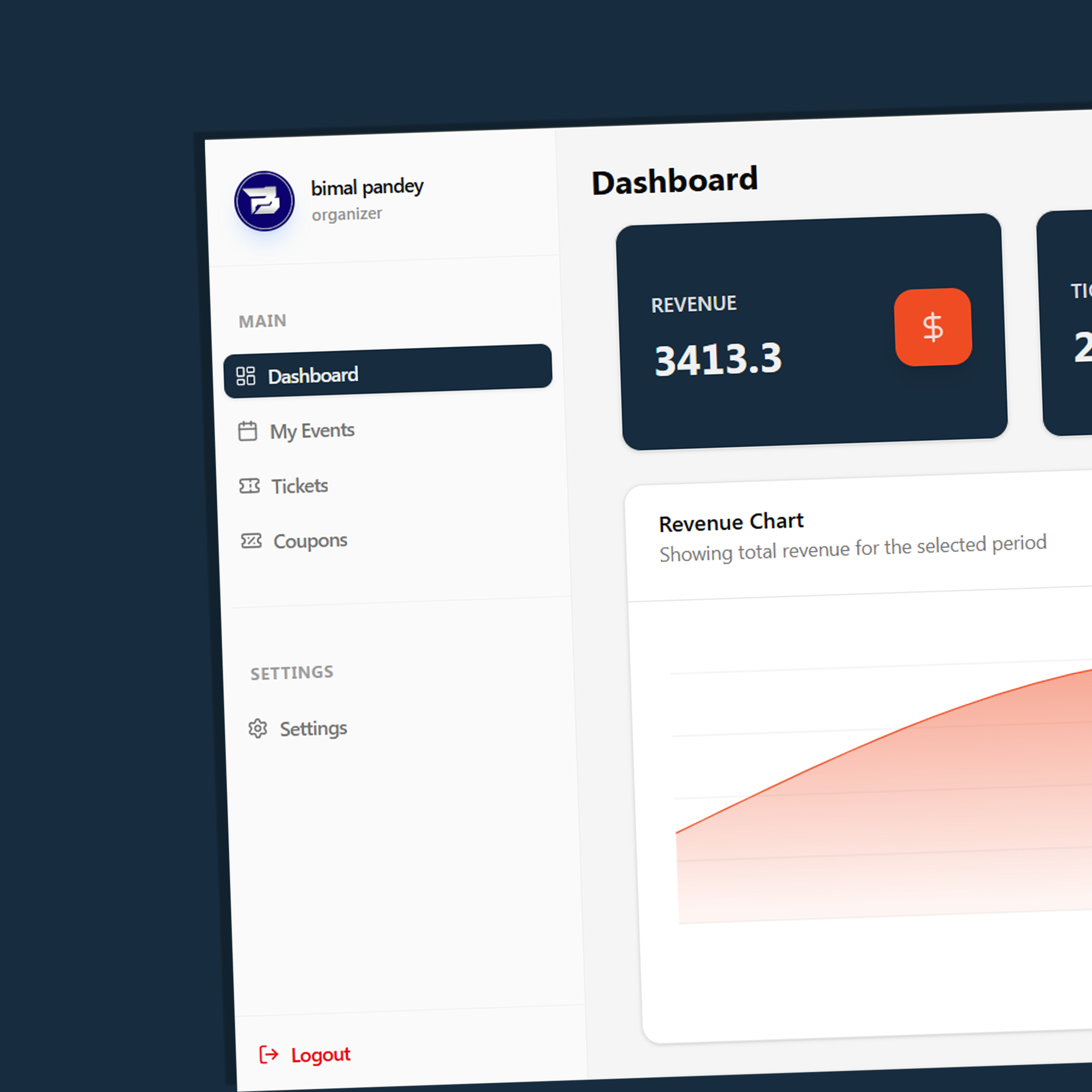 Screenshot of Tixort - Event & Ticket Management project